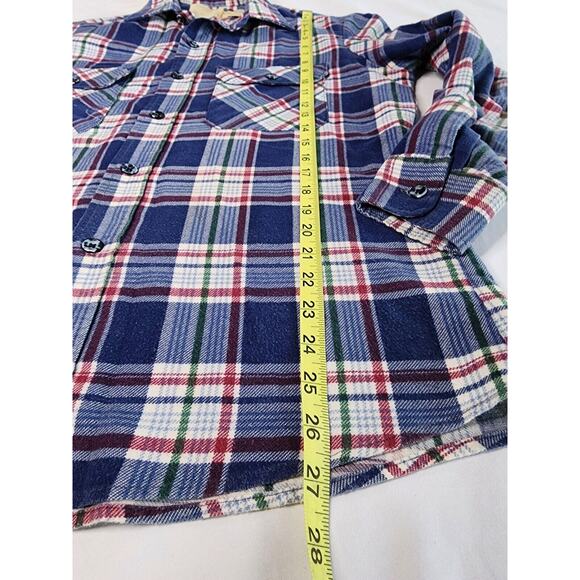 Vintage Fieldmaster Perma Prest Mens Flannel Shirt Size M Red White Black Plaid - Picture 5 of 5